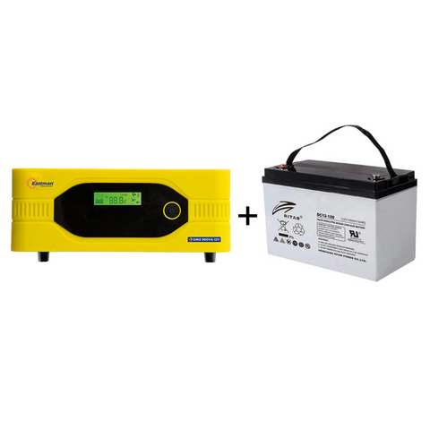 Power Your Home Bundle (Inverter 900W + Battery 12V 100AH)